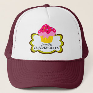 Whimsical Pink Cupcake Personalized Hat