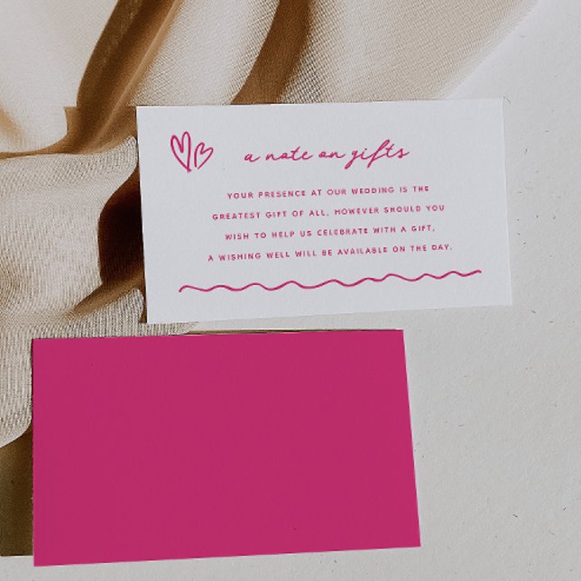 Whimsical Pink Doodle A Note On Gifts Enclosure Card (Creator Uploaded)