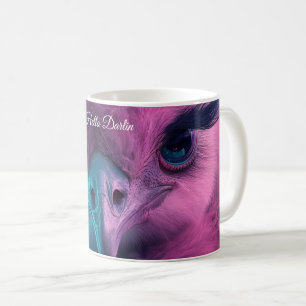 Whimsical Pink Feathered Ostrich Long Lashes Coffee Mug