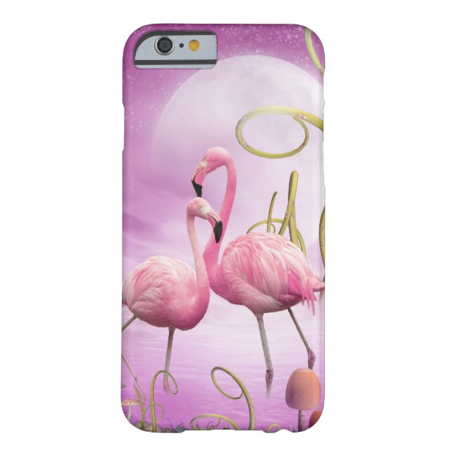 Whimsical Pink Flamingos iPhone 6 case (Back)