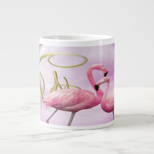 Whimsical Pink Flamingos Jumbo Mug