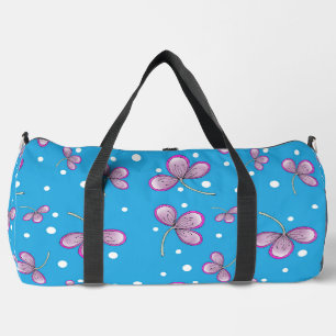 Whimsical Pink Flower large duffle bag