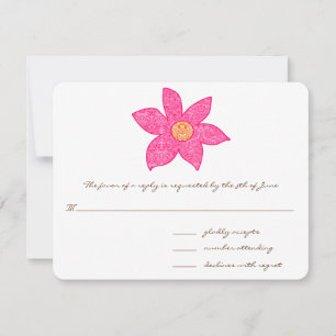 Whimsical Pink Flower Wedding Response Cards