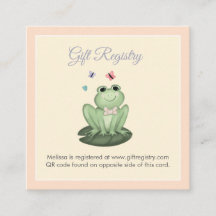 Whimsical Pink Frog Baby Girl Shower Registry QR