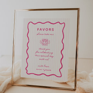 Whimsical Pink Hand Drawn Favours Poster