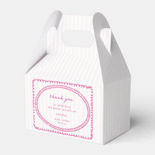 Whimsical Pink Hand Drawn Frame Wedding Favor Box
