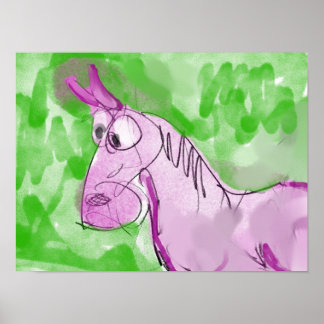 Whimsical Pink Horse Canvas Art Print