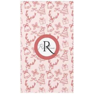 Whimsical pink monogram  tablecloth