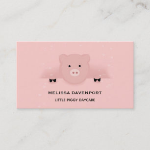 Whimsical Pink Pig Business Card