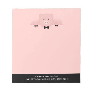 Whimsical Pink Pig Cute Chinese New Year 2019 Notepad