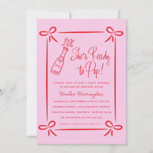 Whimsical Pink prêt à pop Baby shower Invitation