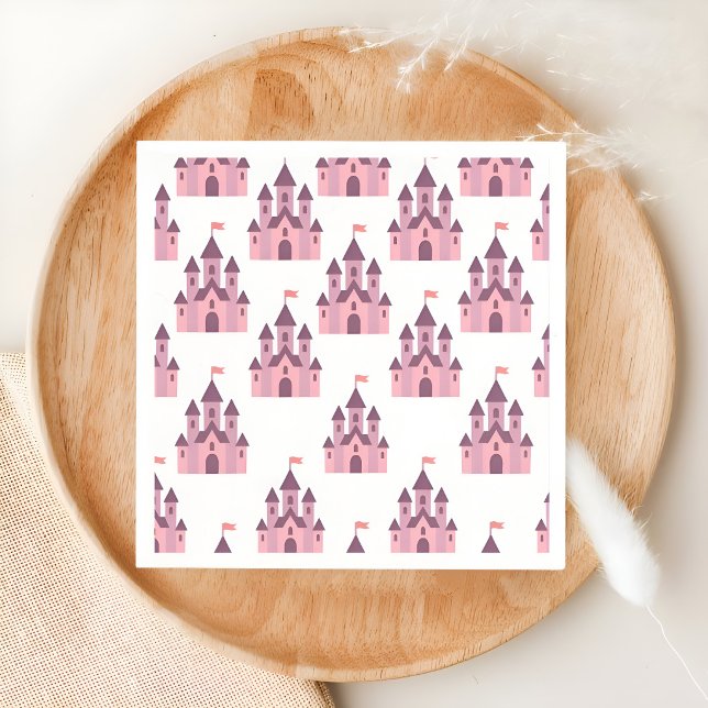 Whimsical Pink Princess Castle Napkin (Creator Uploaded)
