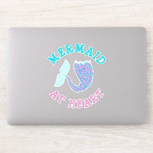 Whimsical Pink Purple Blue Mermaid at Heart Tail