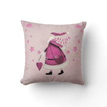 Whimsical Pink Retro Vintage Santa Claus