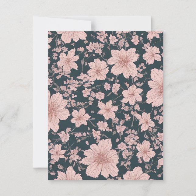 Whimsical Pink Sakura Pattern Card (Front)