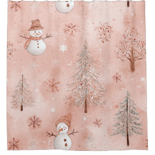 Whimsical Pink Snowman Christmas - Winter (1)