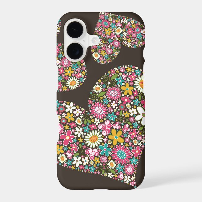 Whimsical Pink Spring Flowers Floral Hearts Casing (Back)