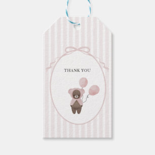 Whimsical pink teddy bear gift tags