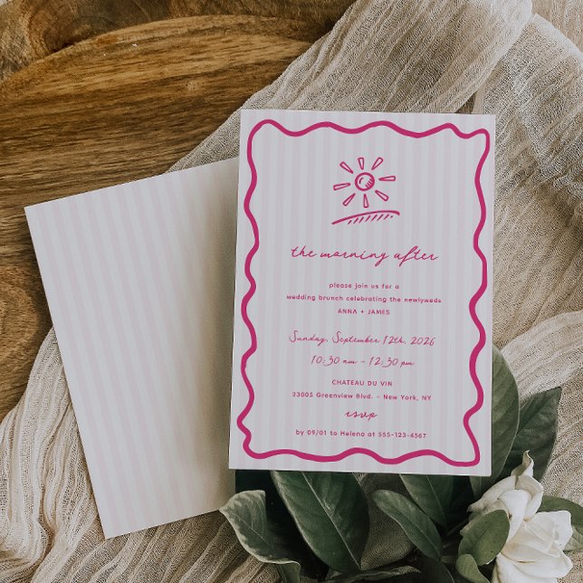 Whimsical Pink The Morning After Brunch Invitation (Creator Uploaded)