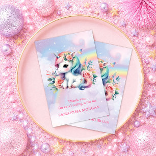 Whimsical Pink Unicorn Magical Day Thank You Card