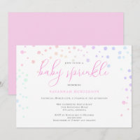 Whimsical Pink Watercolor Confetti Baby Sprinkle