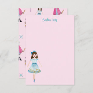 Whimsical Pink Watercolor Nutcracker Clara Thank You Card