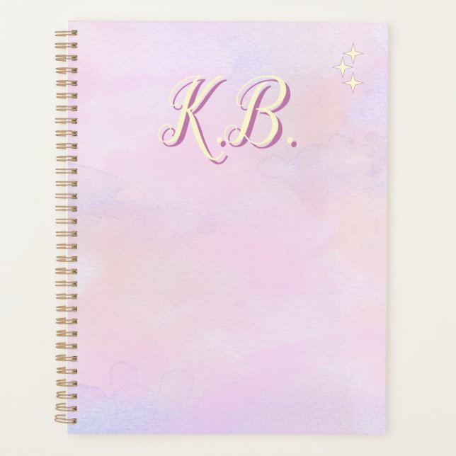 Whimsical Pink Watercolored Study Essential Planner (Front)