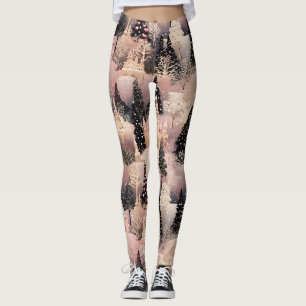 Whimsical Pink Winter Landscape (2) Leggings