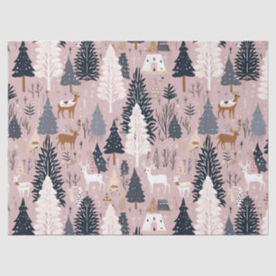 Whimsical Pink Winter Landscape (3) Tissue Paper