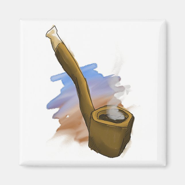 Whimsical Pipe Illustration Magnet (Front)