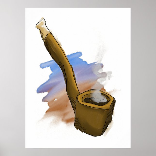 Whimsical Pipe Illustration Poster (Front)