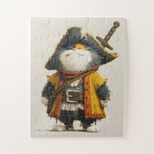 Whimsical Pirate Cat Jigsaw Puzzle