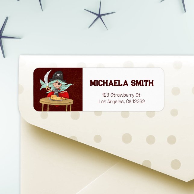 Whimsical Pirate Mermaid Return Address (Creator Uploaded)