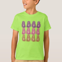 Whimsical Pixel Style Colourful Monkeys
