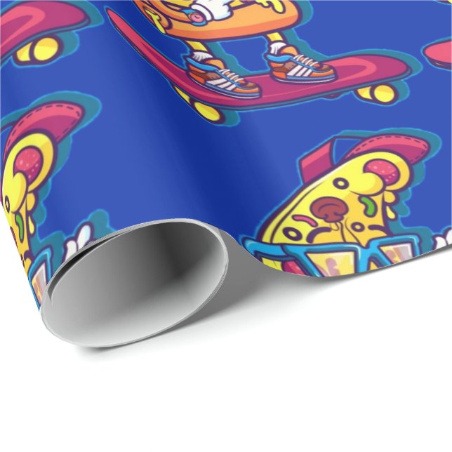 Whimsical Pizza Wrapping Paper (Roll Corner)