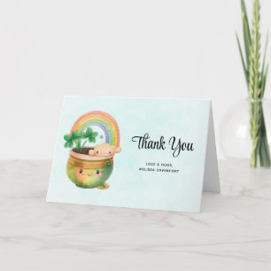 Whimsical Planter with Rainbow & Clover Thank You Card