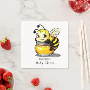 Whimsical Playful Bee Baby Shower Napkin