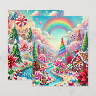 Whimsical Poinsettia Candyland Scrapbook Paper