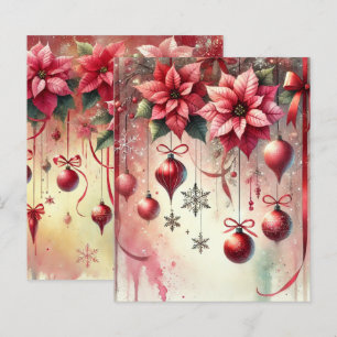 Whimsical Poinsettia Christmas Ornaments Scrapbook