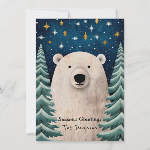 Whimsical Polar Bear Holiday Card