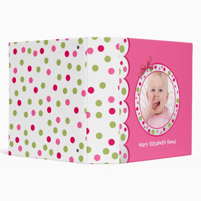 Whimsical Polka Dot Baby Photo Binder (Background)