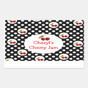 Whimsical Polka Dots and Cherries Label