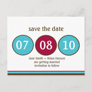 Whimsical Polka Dots Save the Date Postcard