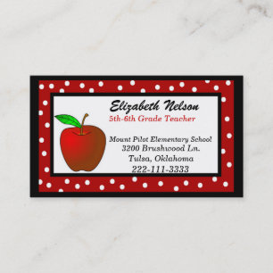 Whimsical Polka Dots Teacher's business card