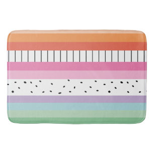 Whimsical Pop Stripes Bath Mat