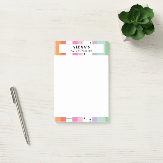 Whimsical Pop Stripes Post-it Notes (Office)