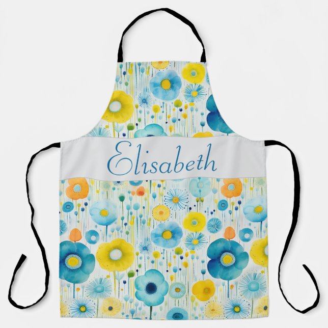 Whimsical Poppies Symphony Apron (Front)