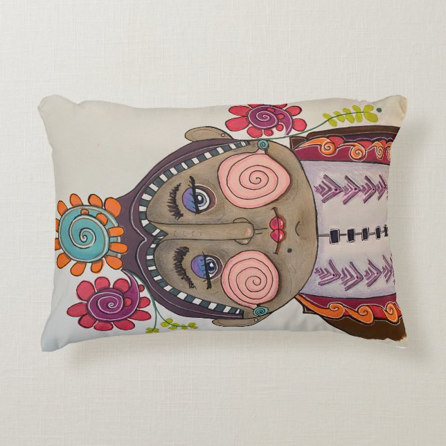 Whimsical Portrait  Accent Pillow (Front)