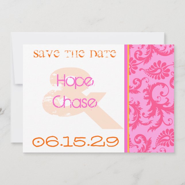 Whimsical Poster Style Photo Wedding Save the Date (Back)