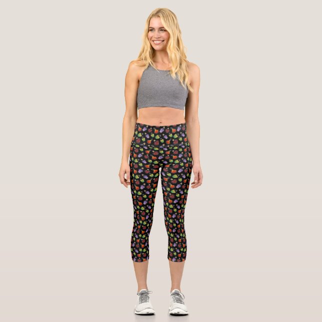Whimsical Potion Bottles Hand-Drawn Fantasy  Capri Leggings (Front)